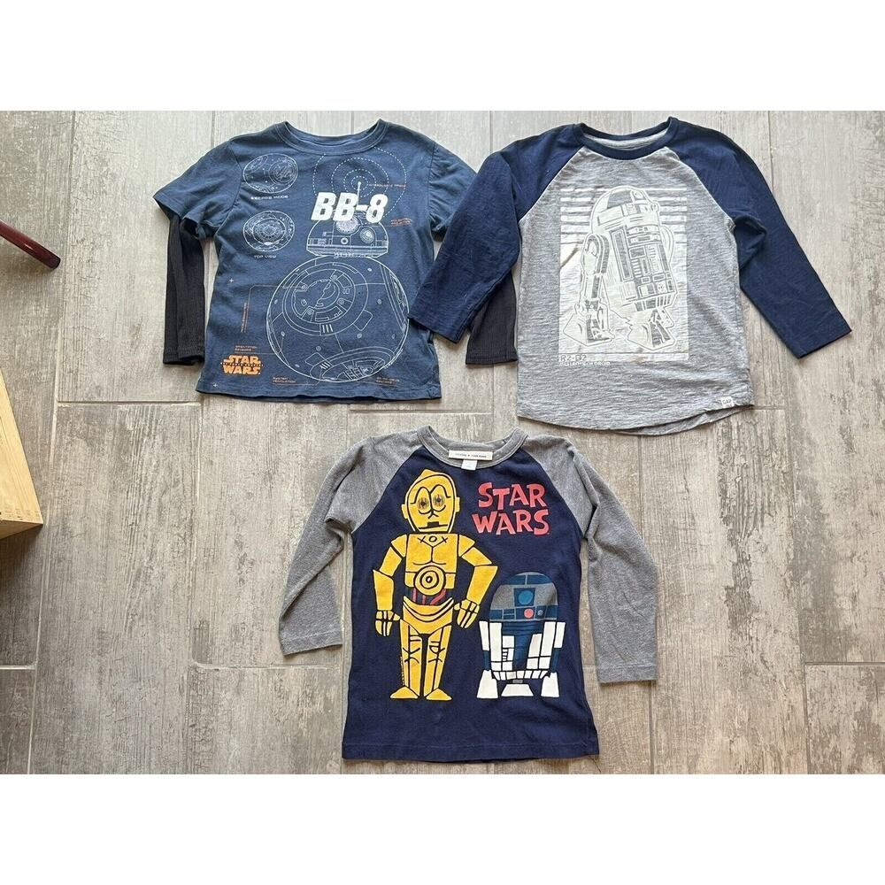 BABY GAP x Star Wars JUNK FOOD Lot Set of 3 Graphic T-Shirt Casual Toddler Boy 4